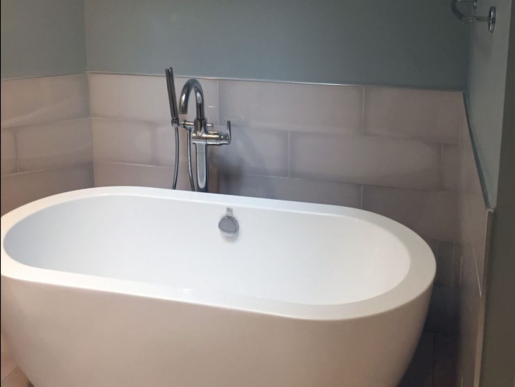 New plumbing and free standing tub